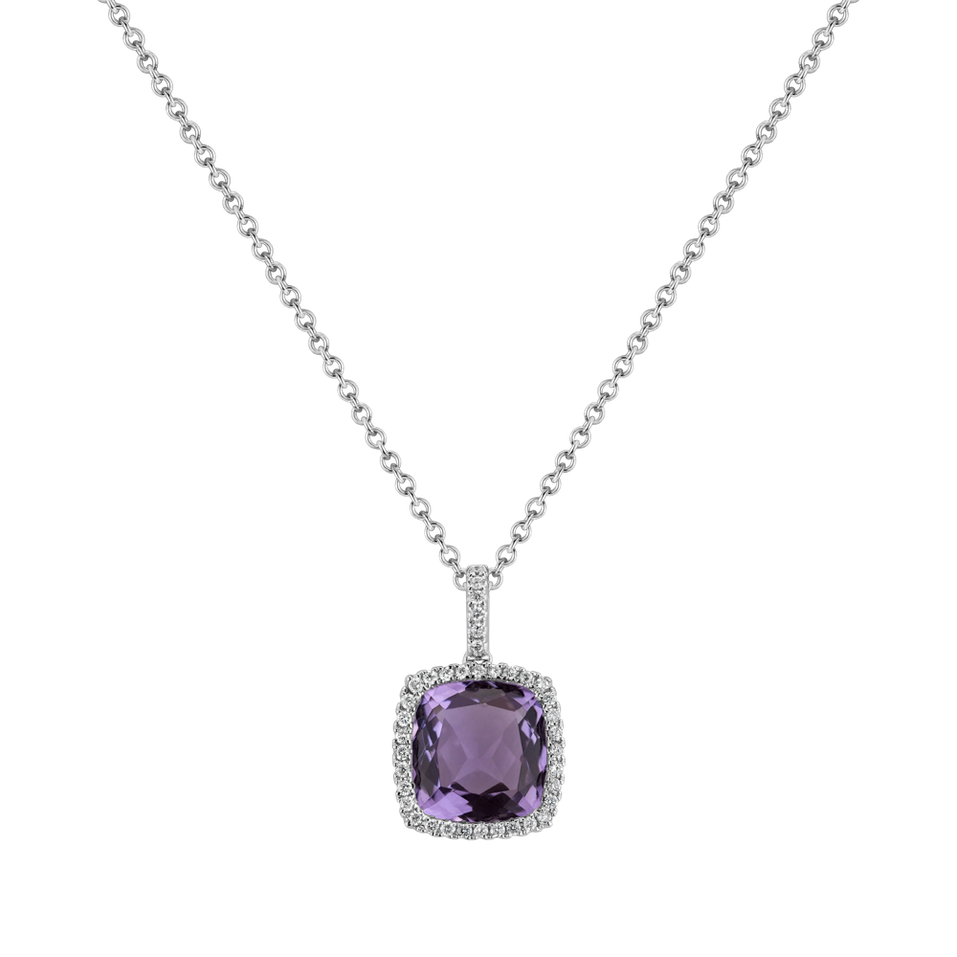 Diamond pendant and necklace with Amethyst Erlan