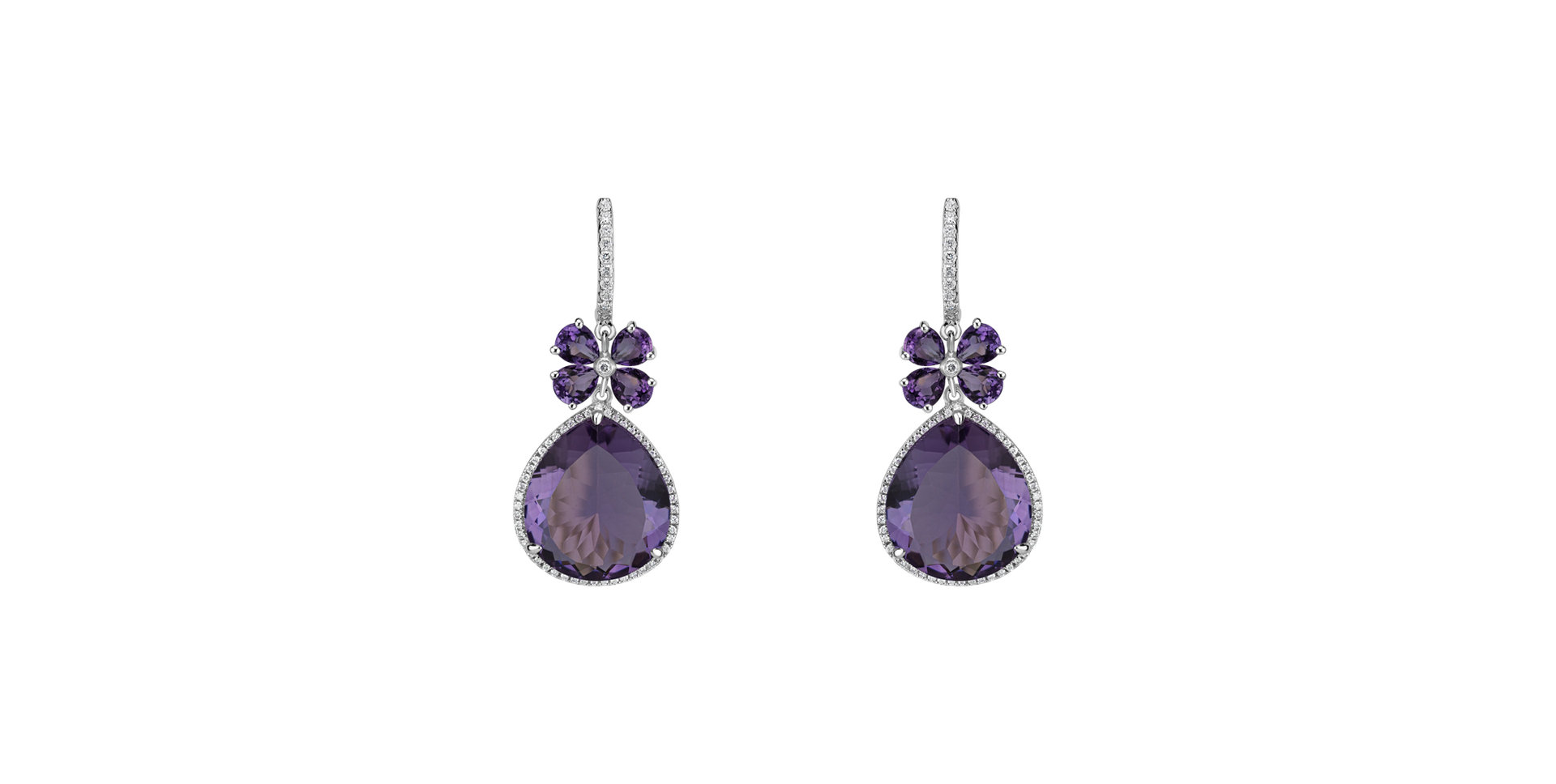 Diamond earrings with Amethyst Freida