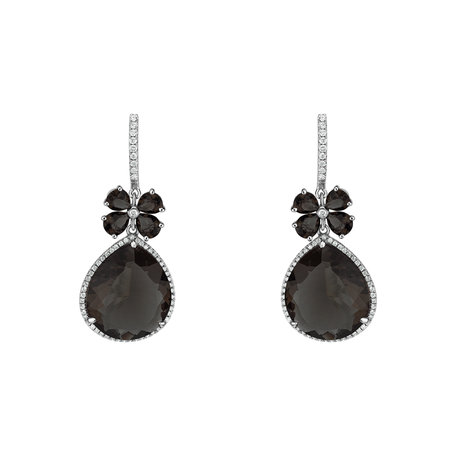 Diamond earrings with Quartz Freida