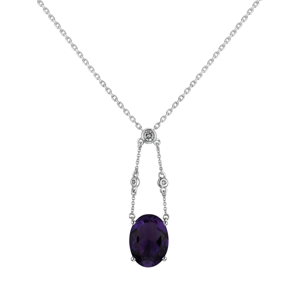 Diamond pendant with Amethyst Koridon