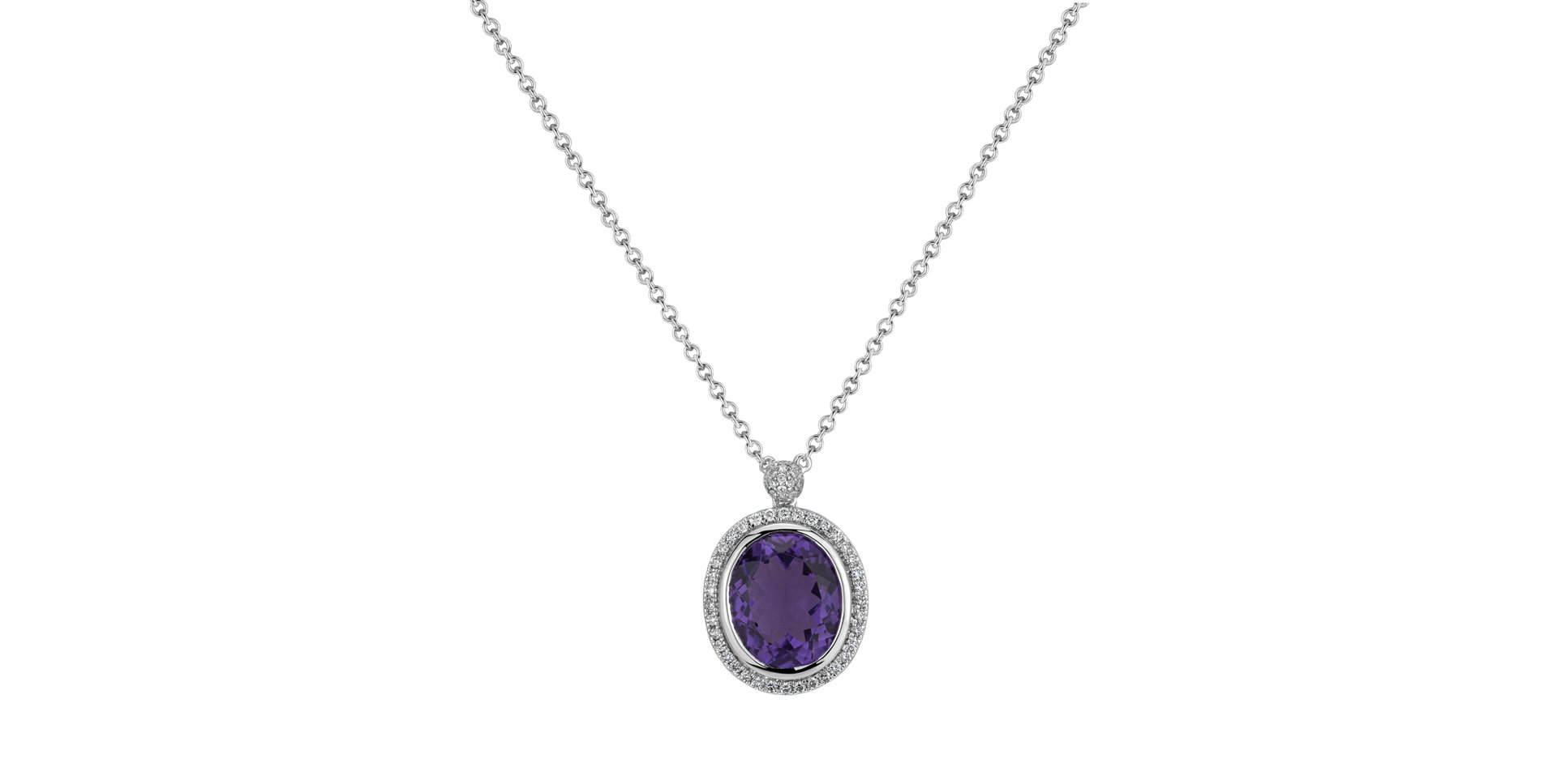 Diamond necklace with Amethyst Alban