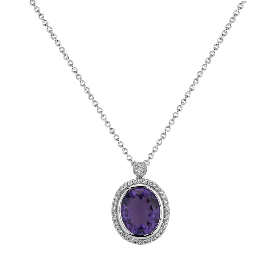Diamond necklace with Amethyst Alban