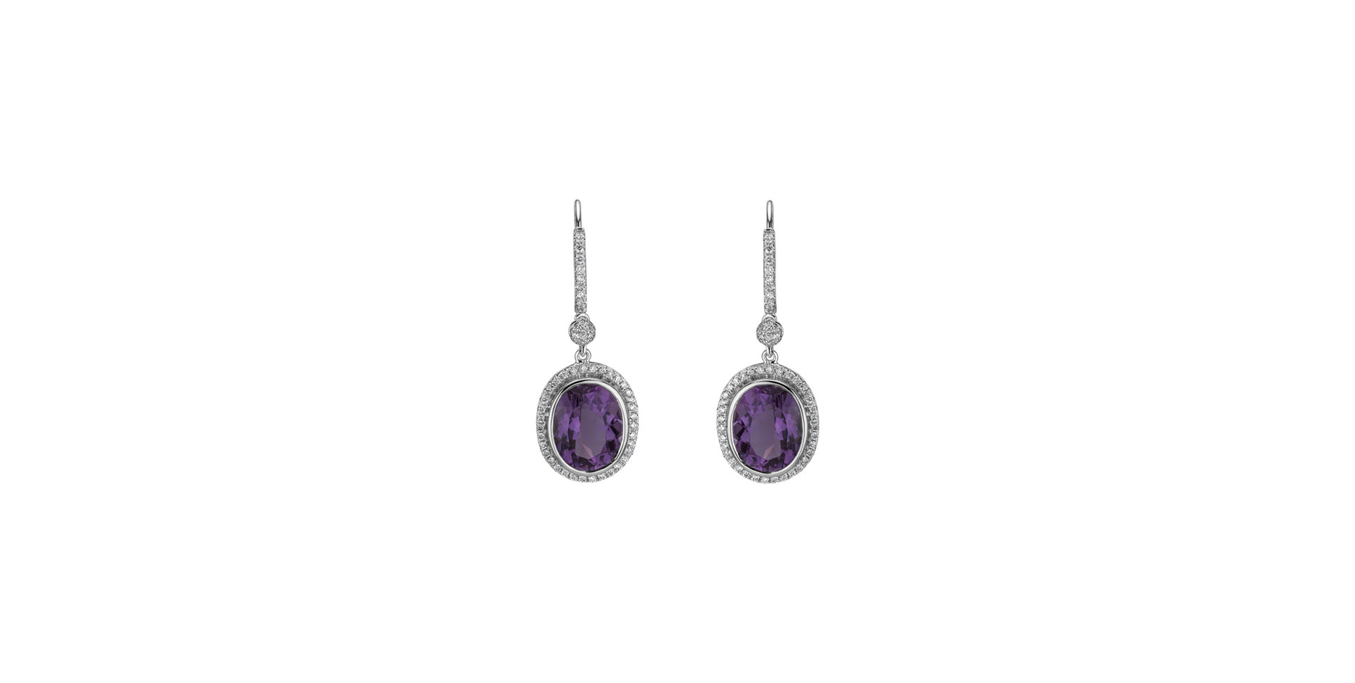 Diamond earrings with Amethyst Penny