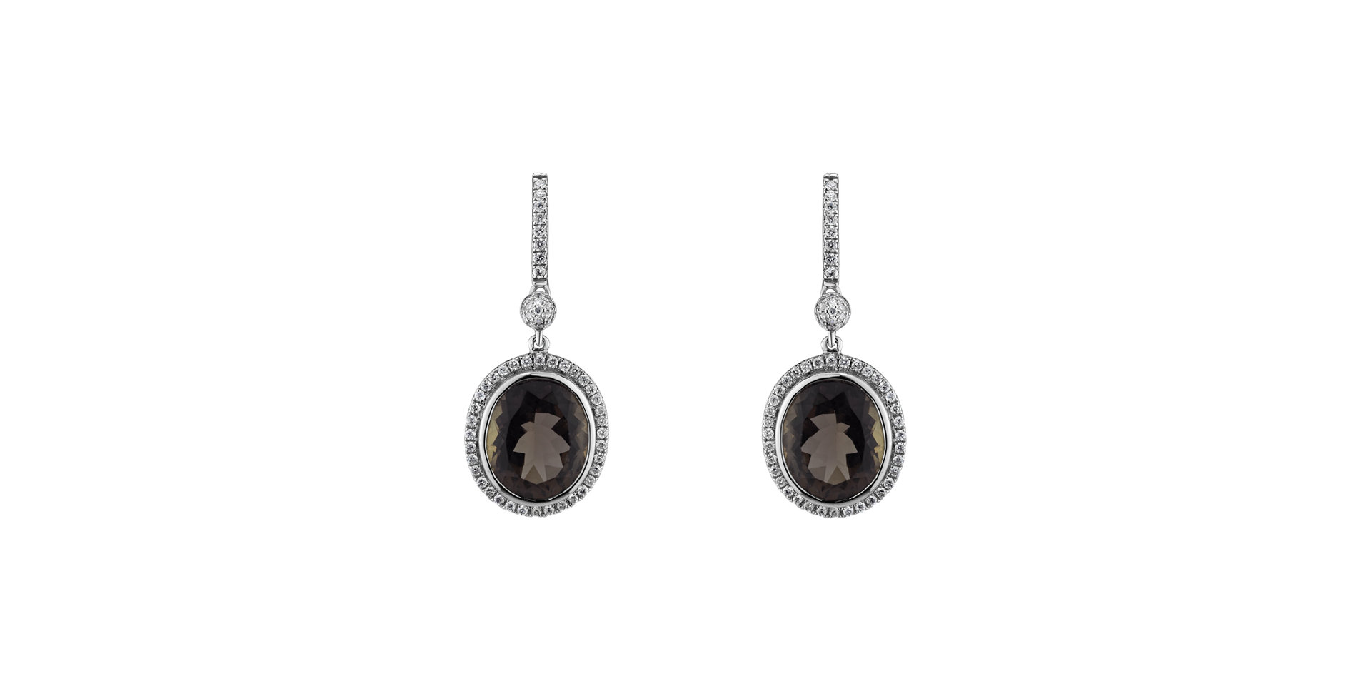 Diamond earrings with Quartz Penny