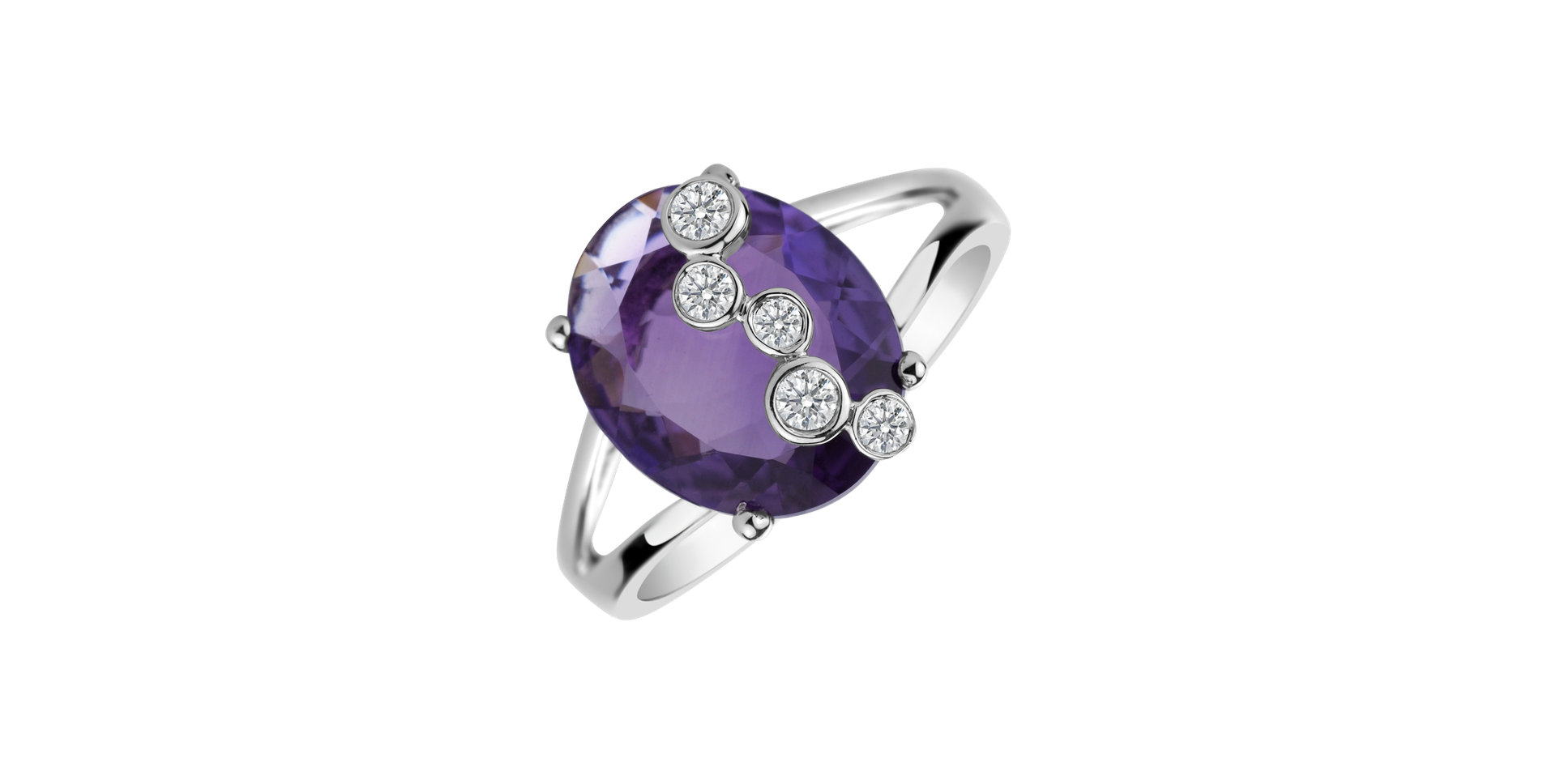 Diamond rings with Amethyst Stars Constellation