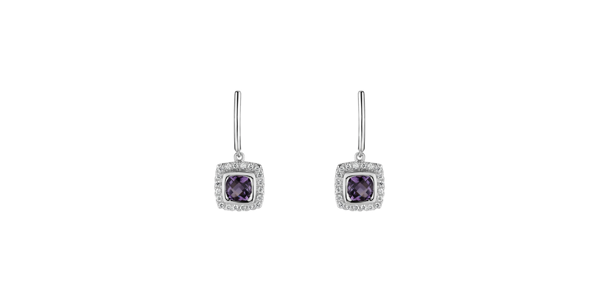 Diamond earrings with Amethyst Morcant