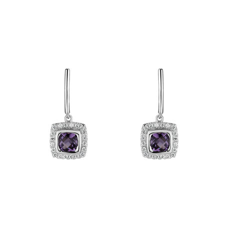 Diamond earrings with Amethyst Morcant