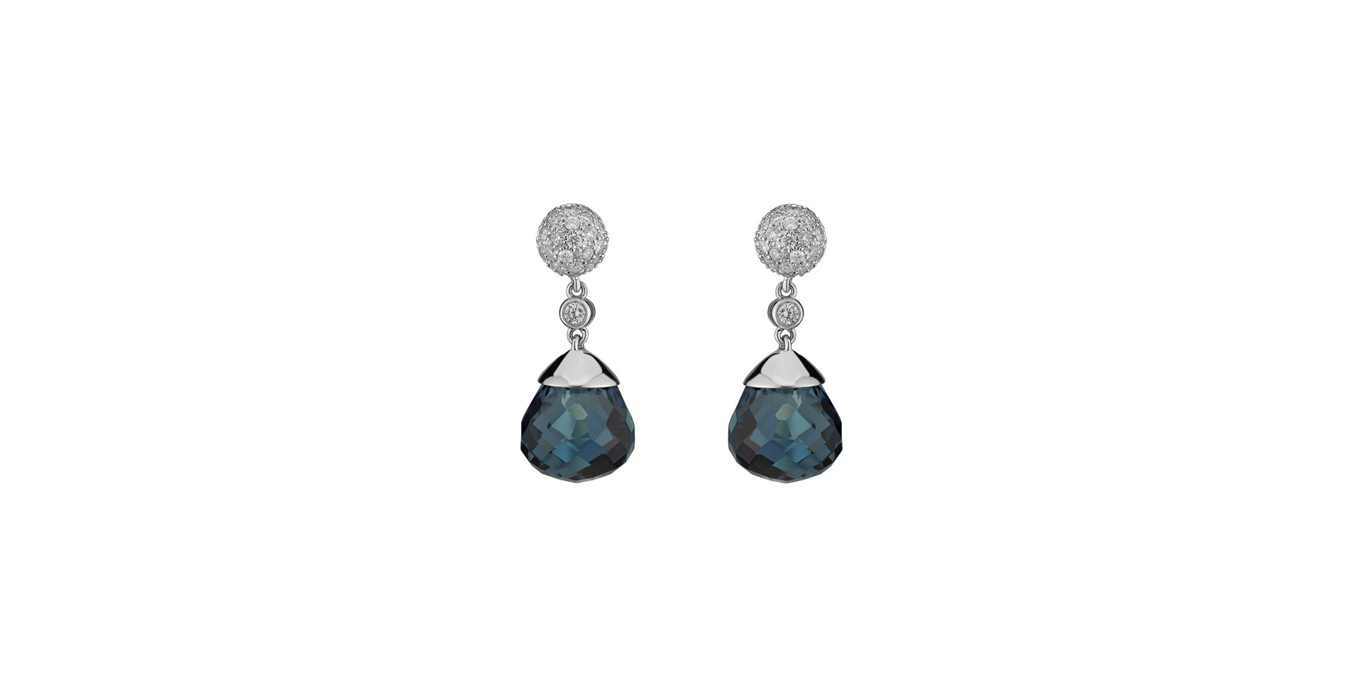 Diamond earrings with Topaz Gianpaola