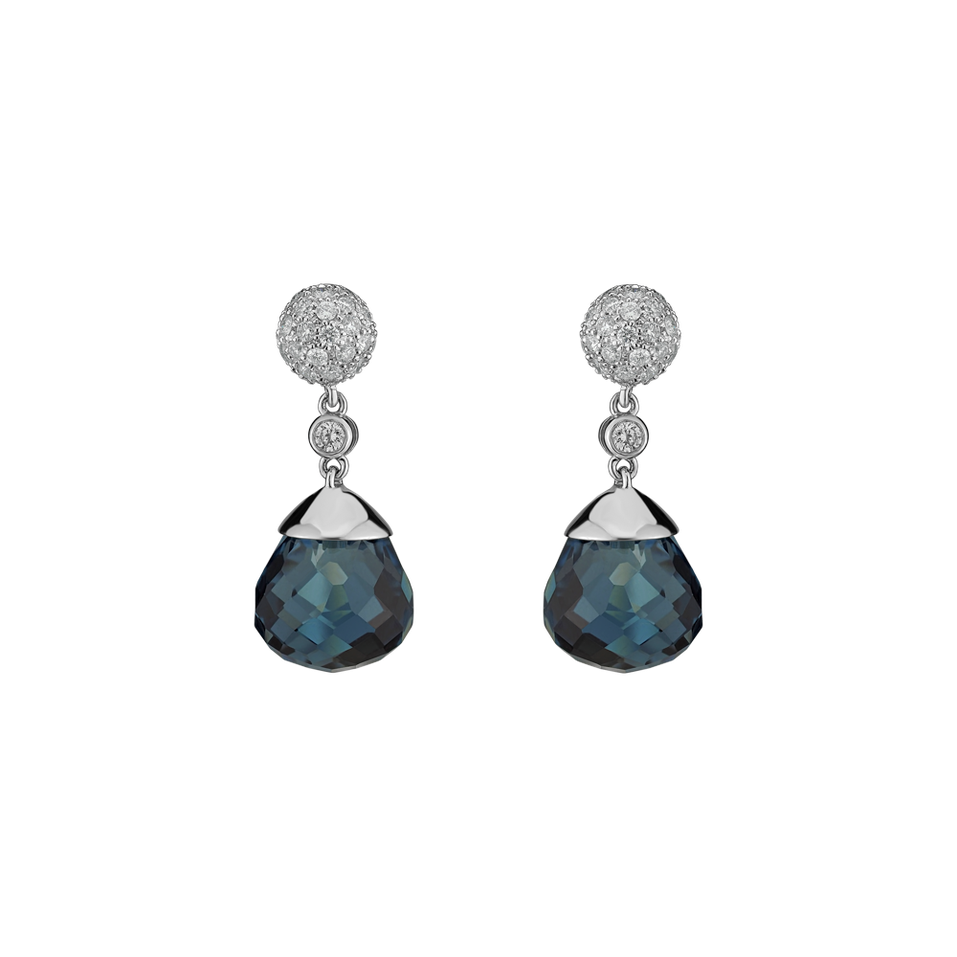 Diamond earrings with Topaz Gianpaola