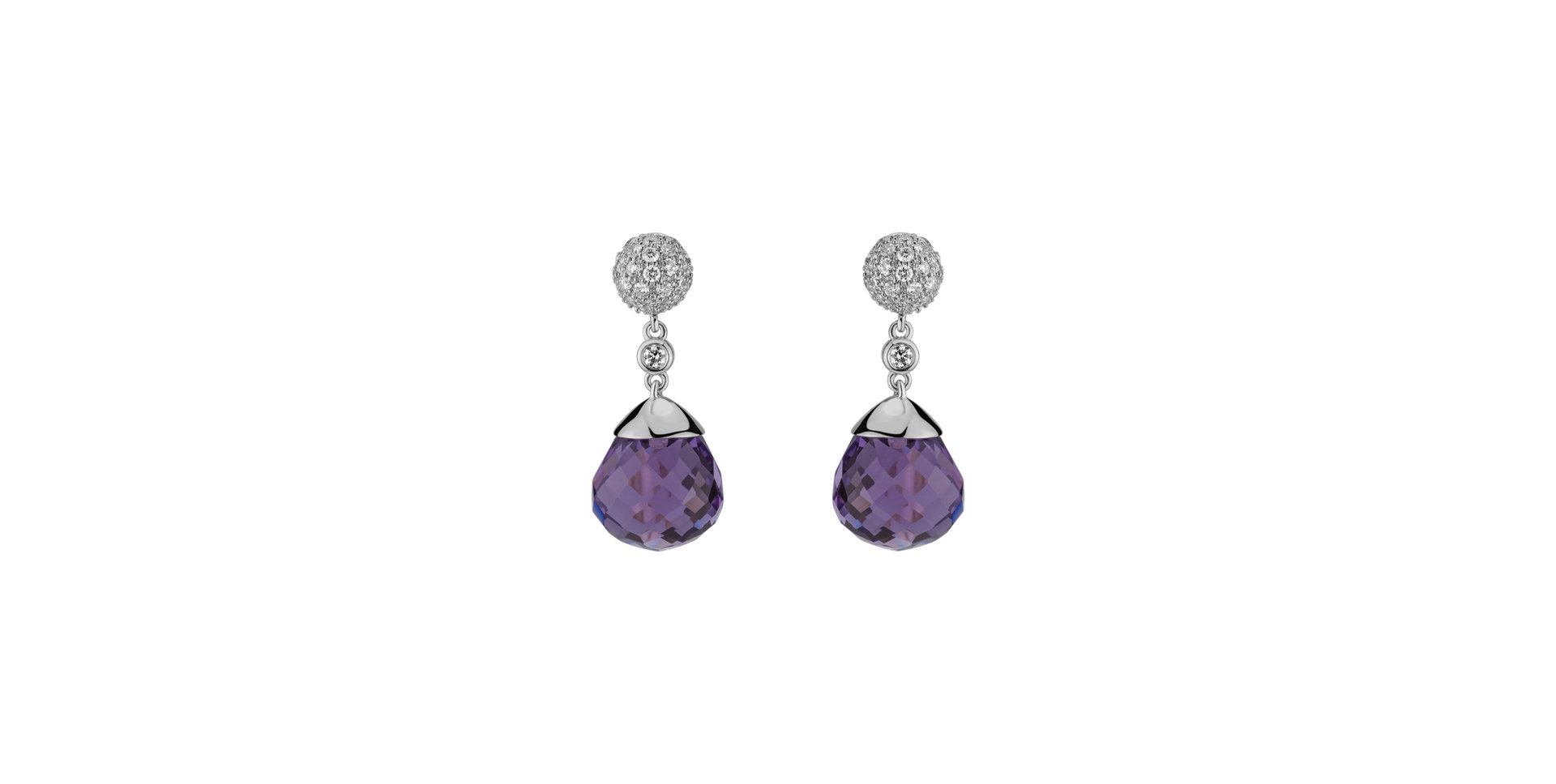 Diamond earrings with Amethyst Gianpaola