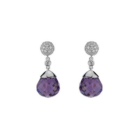 Diamond earrings with Amethyst Gianpaola
