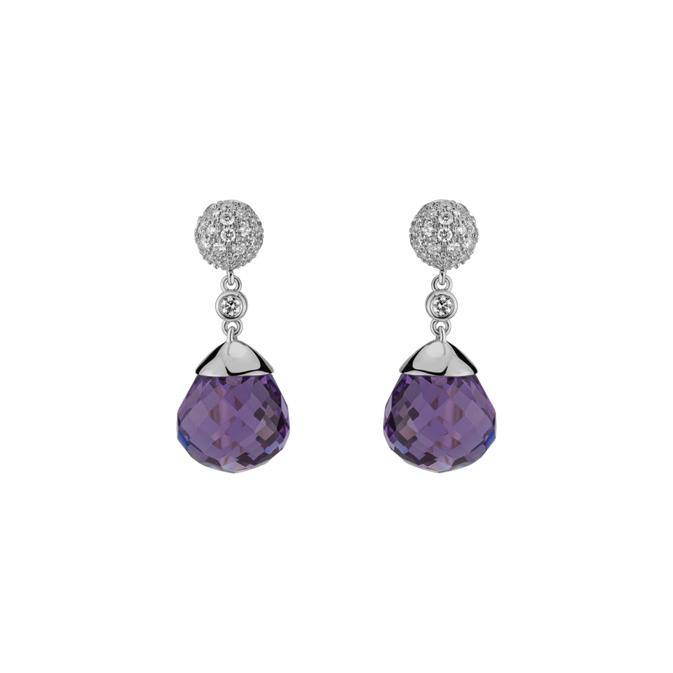 Diamond earrings with Amethyst Gianpaola