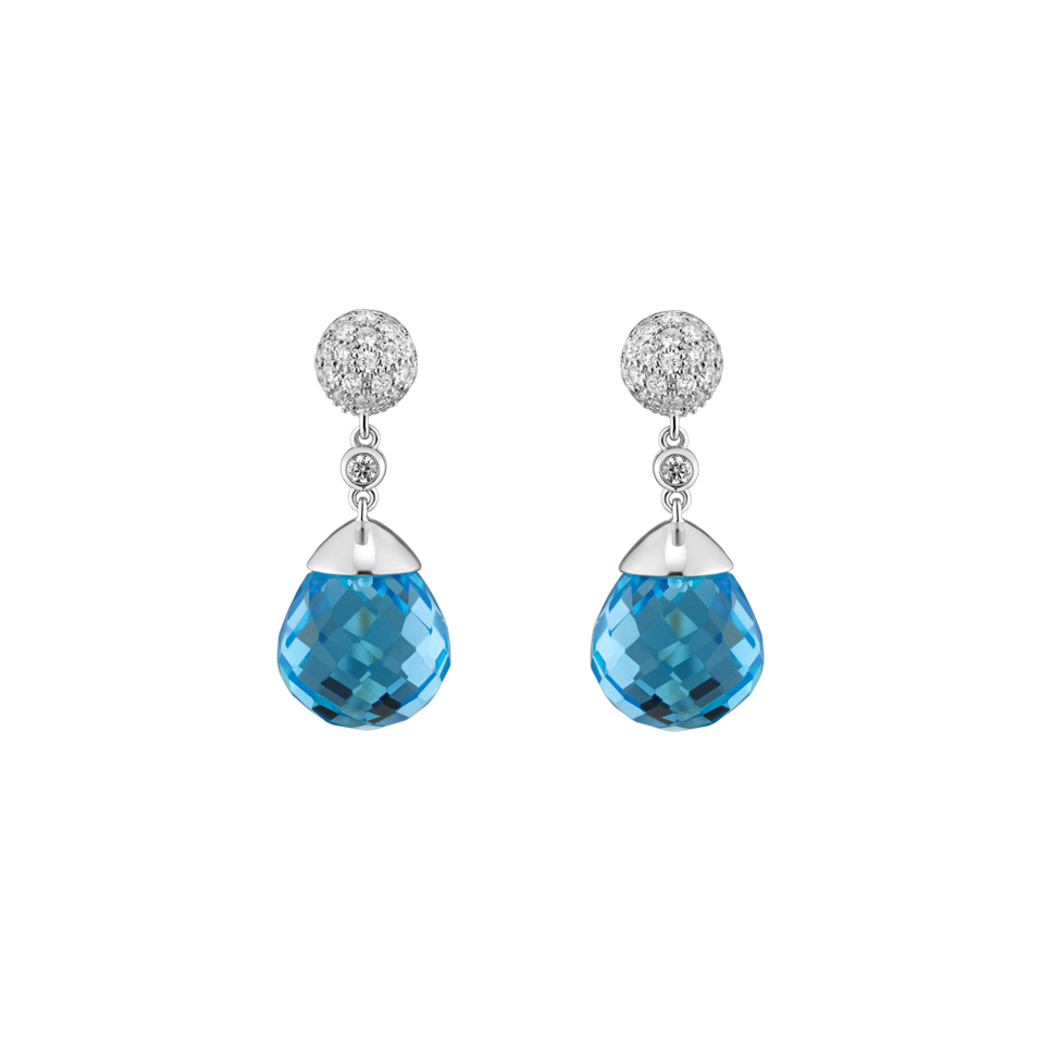 Diamond earrings with Topaz Gianpaola