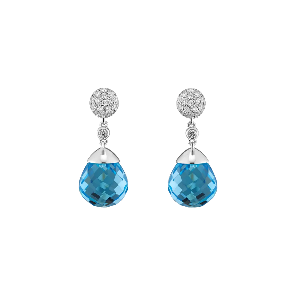 Diamond earrings with Topaz Gianpaola