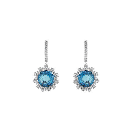 Diamond earrings with Topaz Vera
