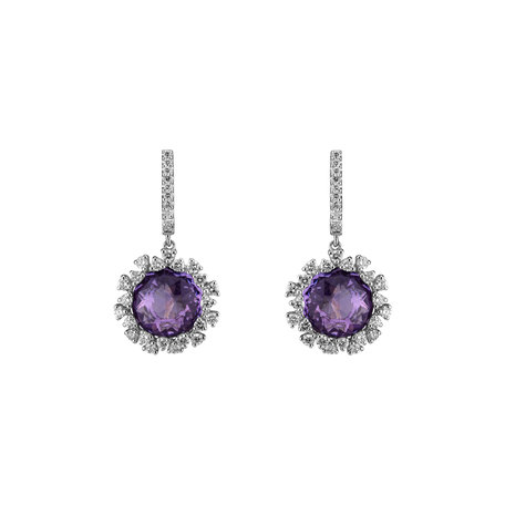 Diamond earrings with Amethyst Vera