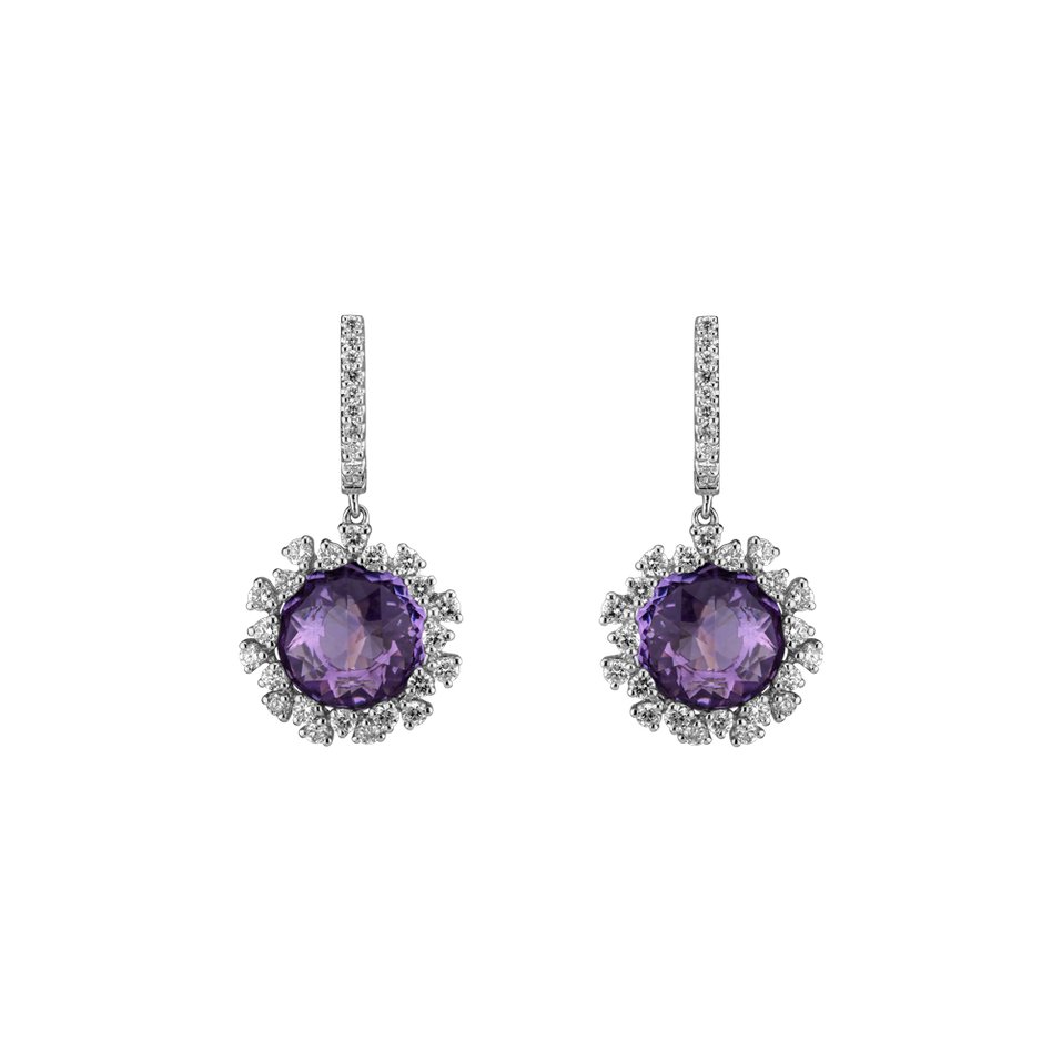 Diamond earrings with Amethyst Vera