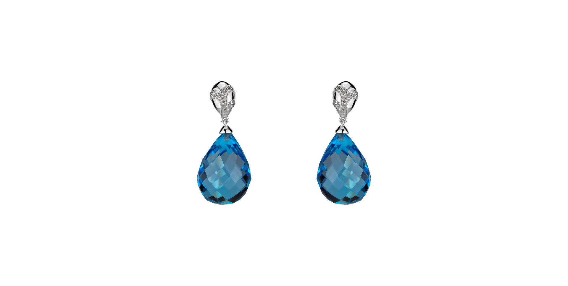 Diamond earrings with Topaz Hanlerore