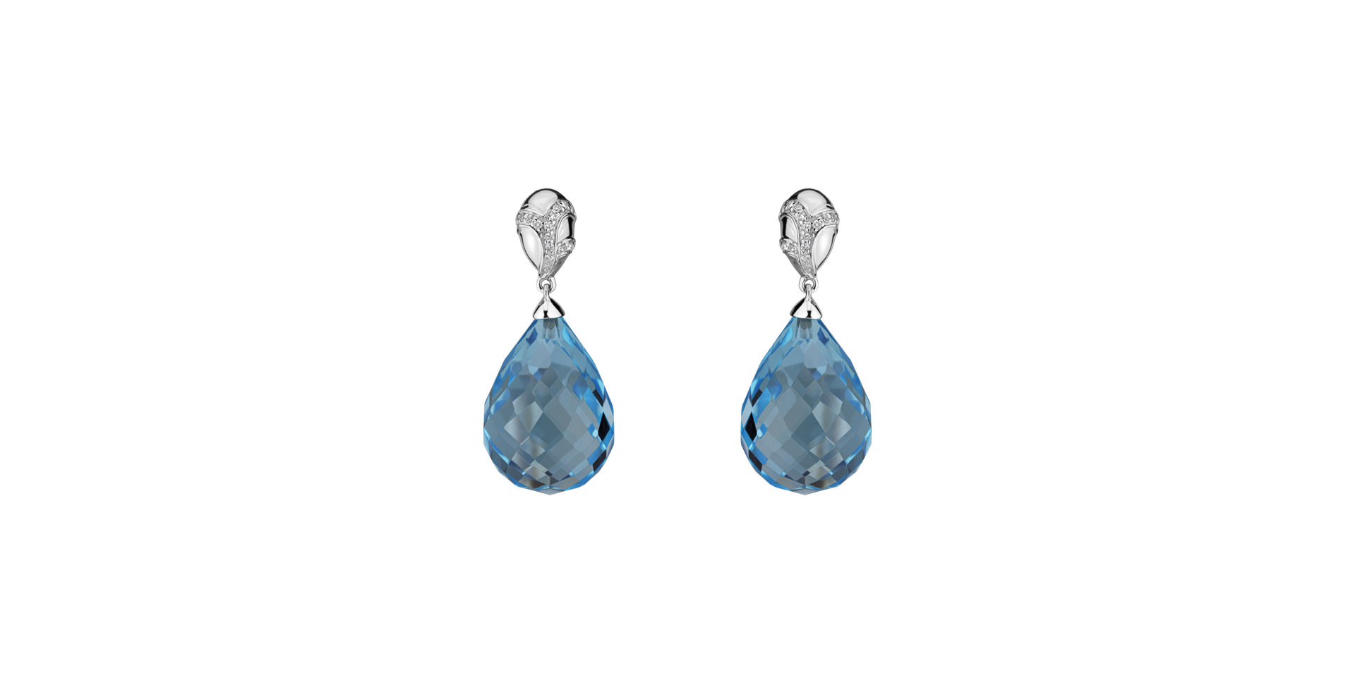 Diamond earrings with Topaz Hanlerore