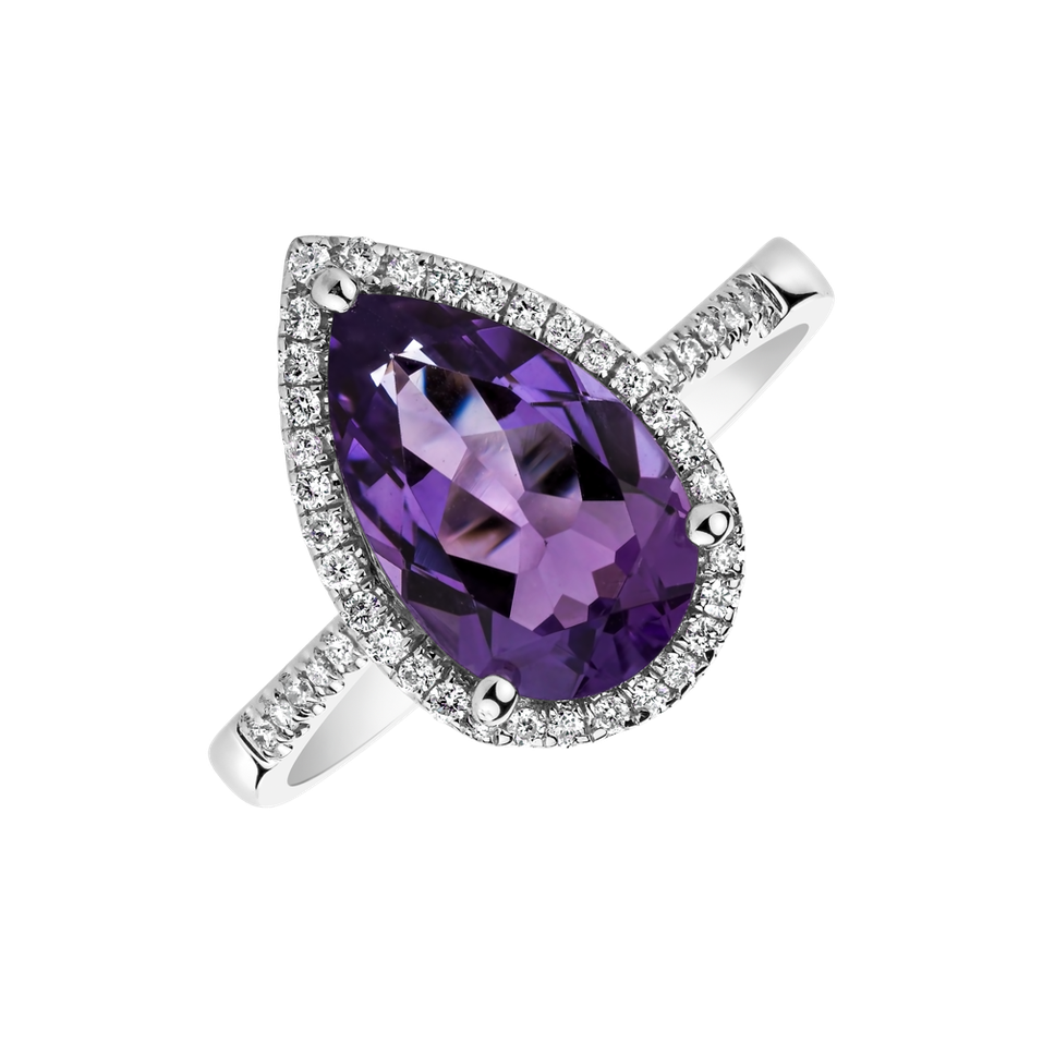 Diamond rings with Amethyst Emily