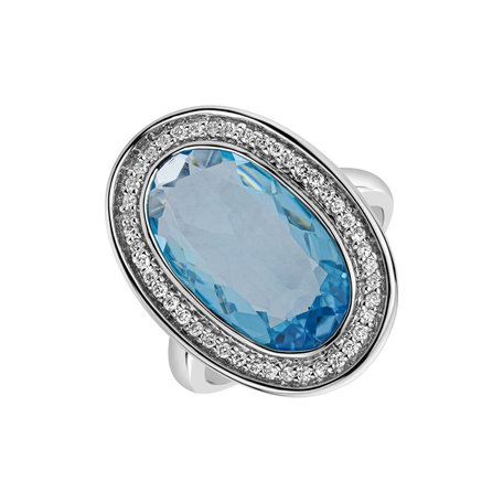 Diamond ring with Topaz Odilon