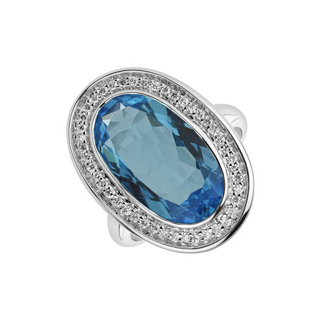 Diamond ring with Topaz Odilon