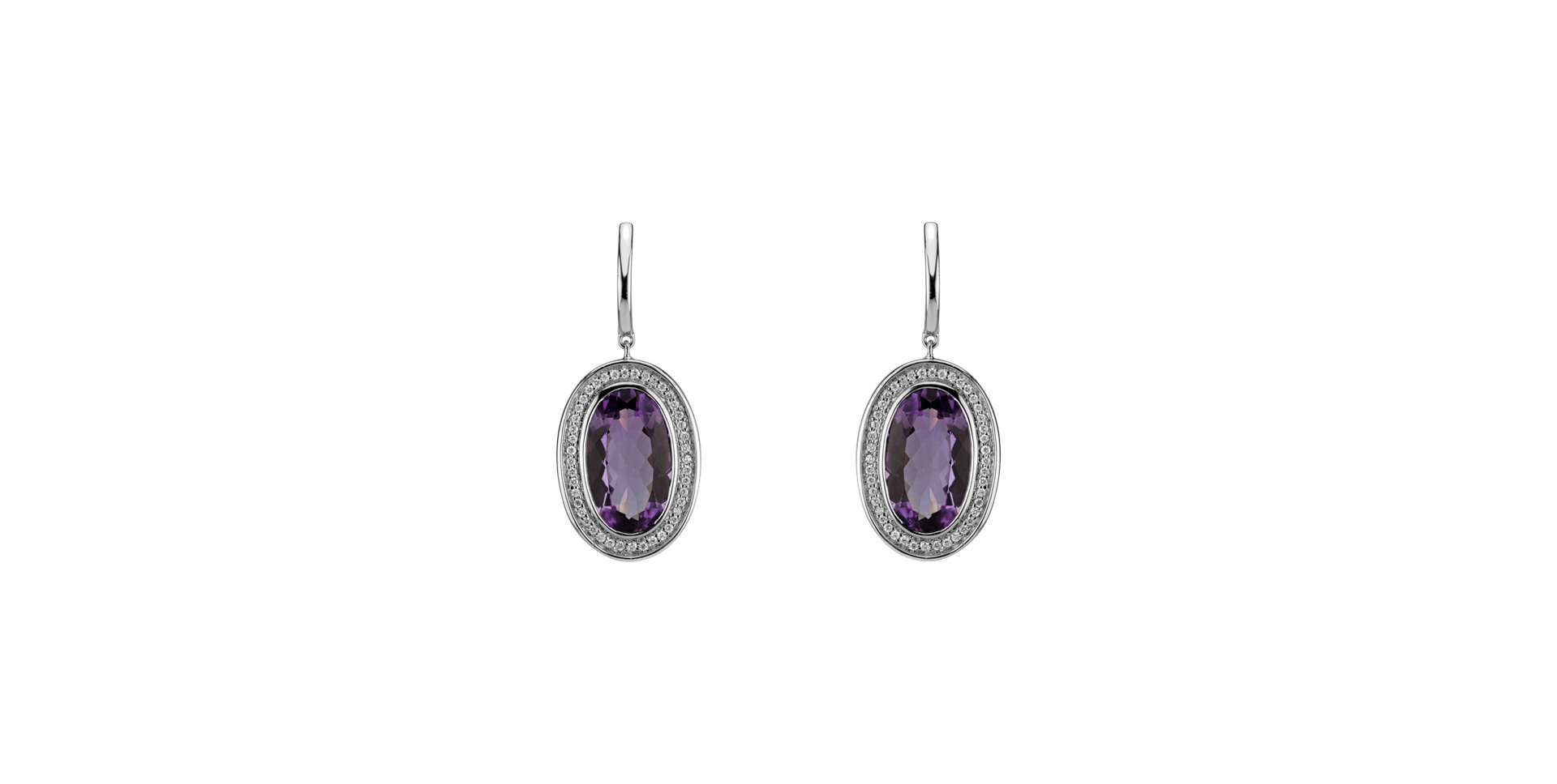 Diamond earrings with Amethyst Melissa