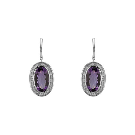 Diamond earrings with Amethyst Melissa