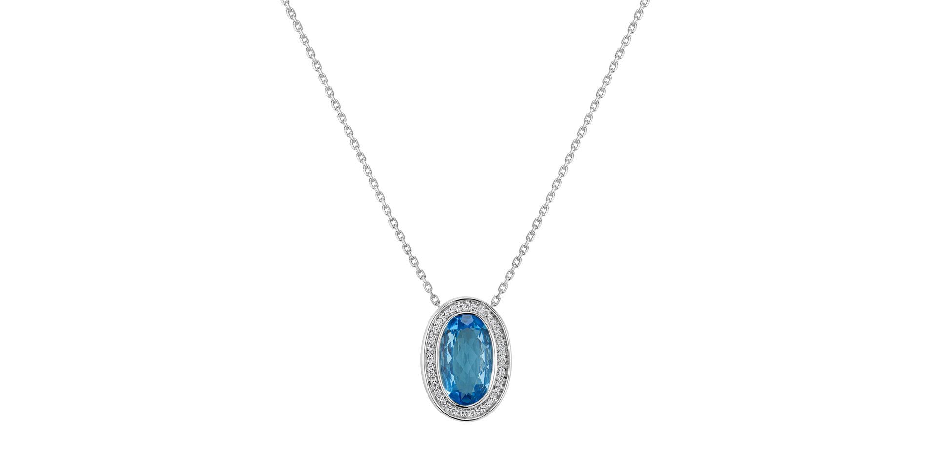 Diamond pendant with Topaz Vanza