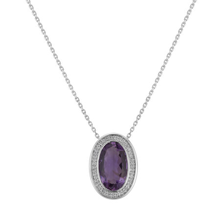 Diamond pendant with Amethyst Vanza