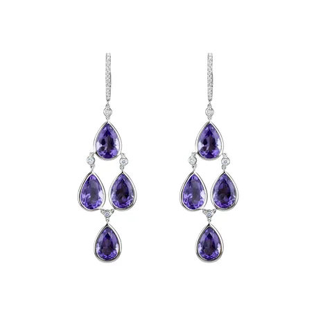 Diamond earrings with Amethyst Dita