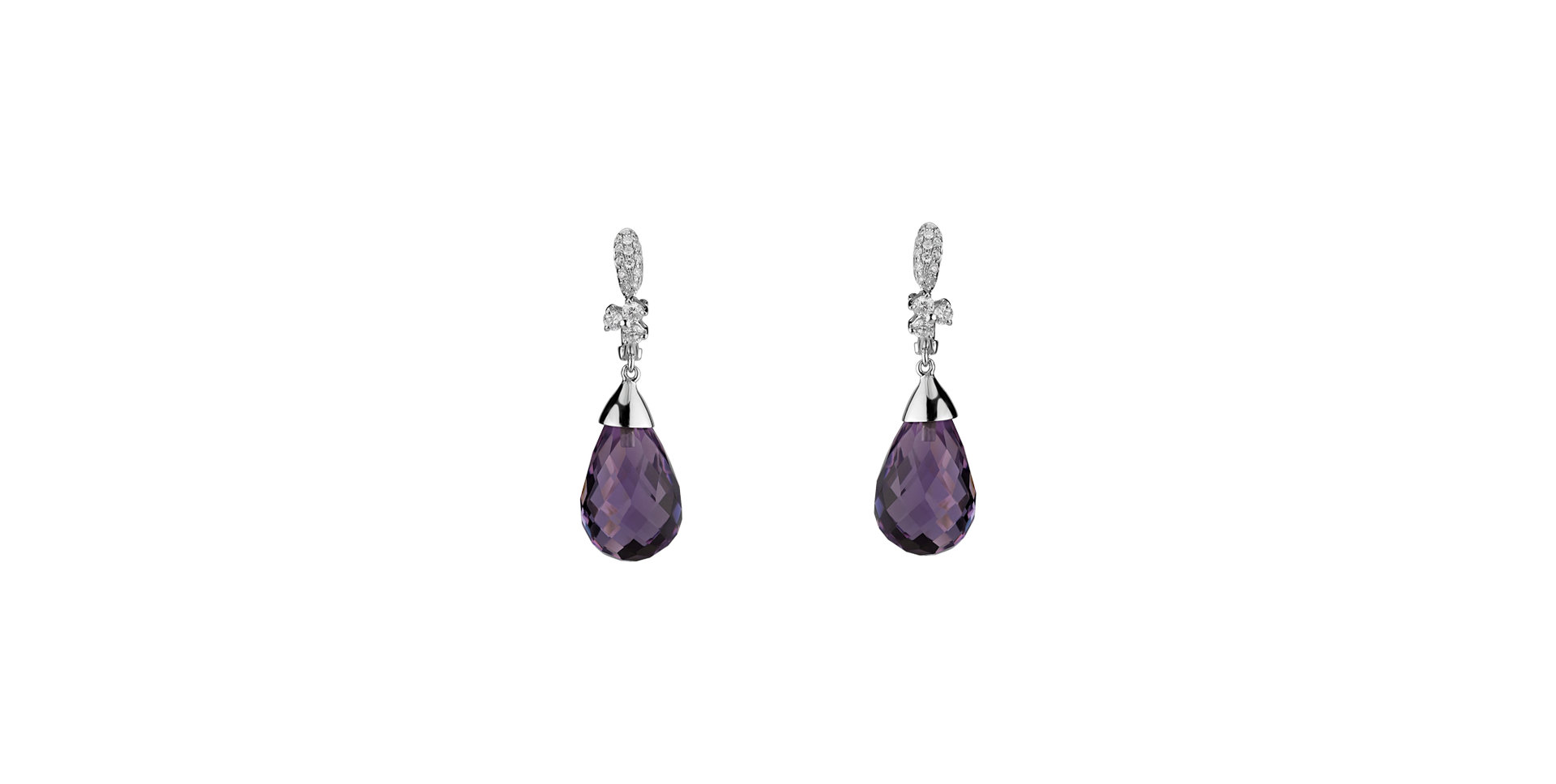 Diamond earrings with Amethyst Nena