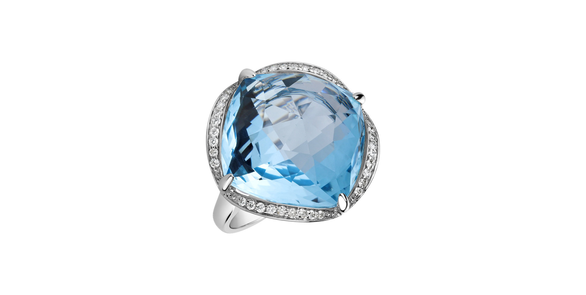 Diamond ring with Topaz The Night Abyss