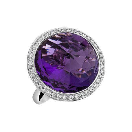 Diamond rings with Amethyst Freccia