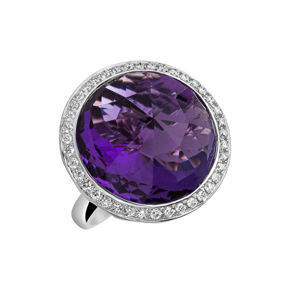Diamond rings with Amethyst Freccia