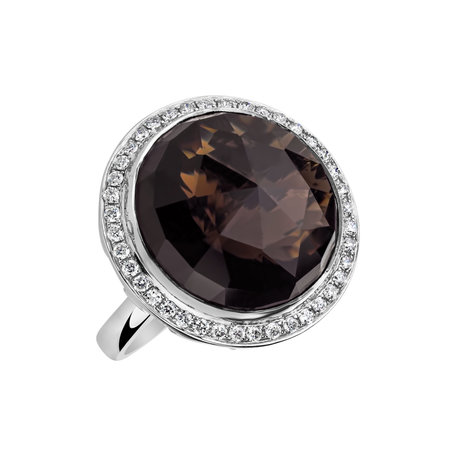 Diamond ring with Quartz Freccia