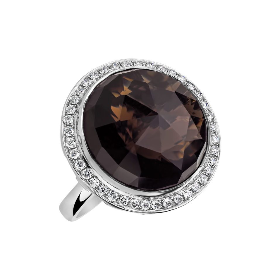 Diamond ring with Quartz Freccia