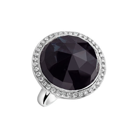 Diamond ring with Topaz Freccia