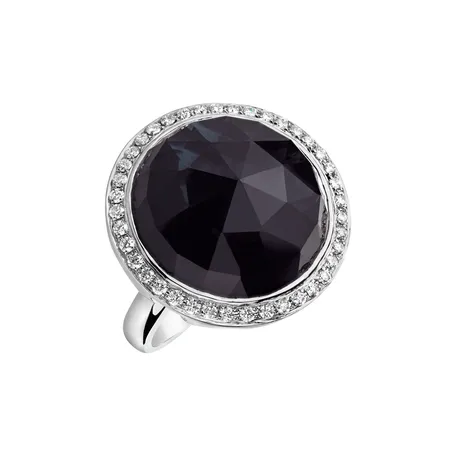 Diamond ring with Topaz Freccia