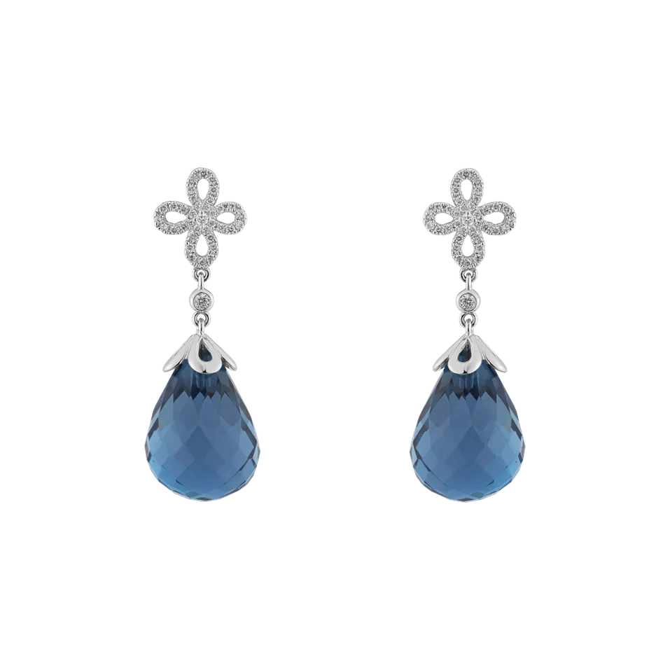 Diamond earrings with Topaz Endless Paradise