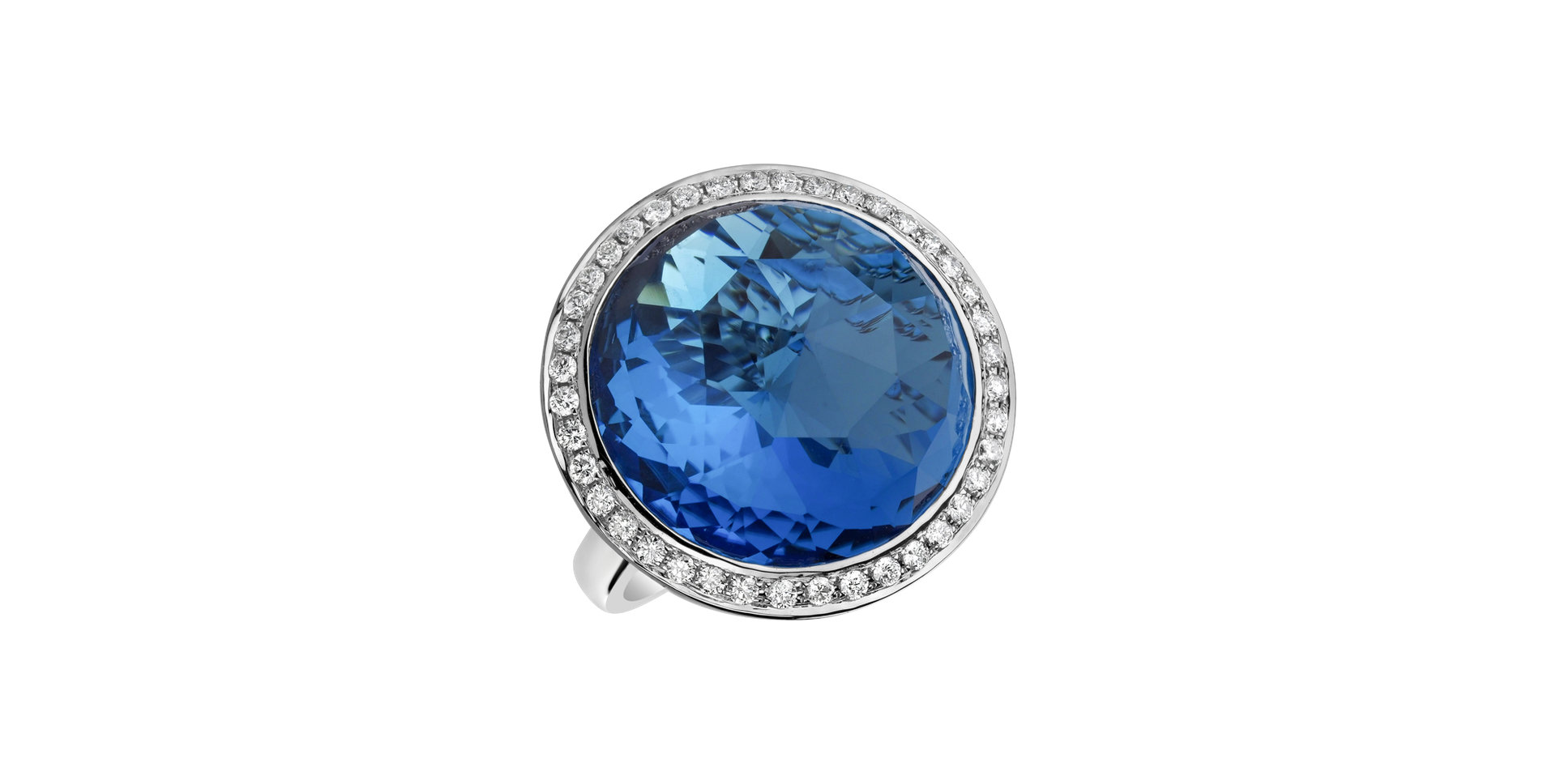 Diamond ring with Topaz Astral Eminence