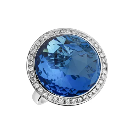 Diamond ring with Topaz Astral Eminence