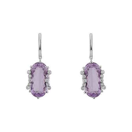 Diamond earrings with Amethyst Marnne