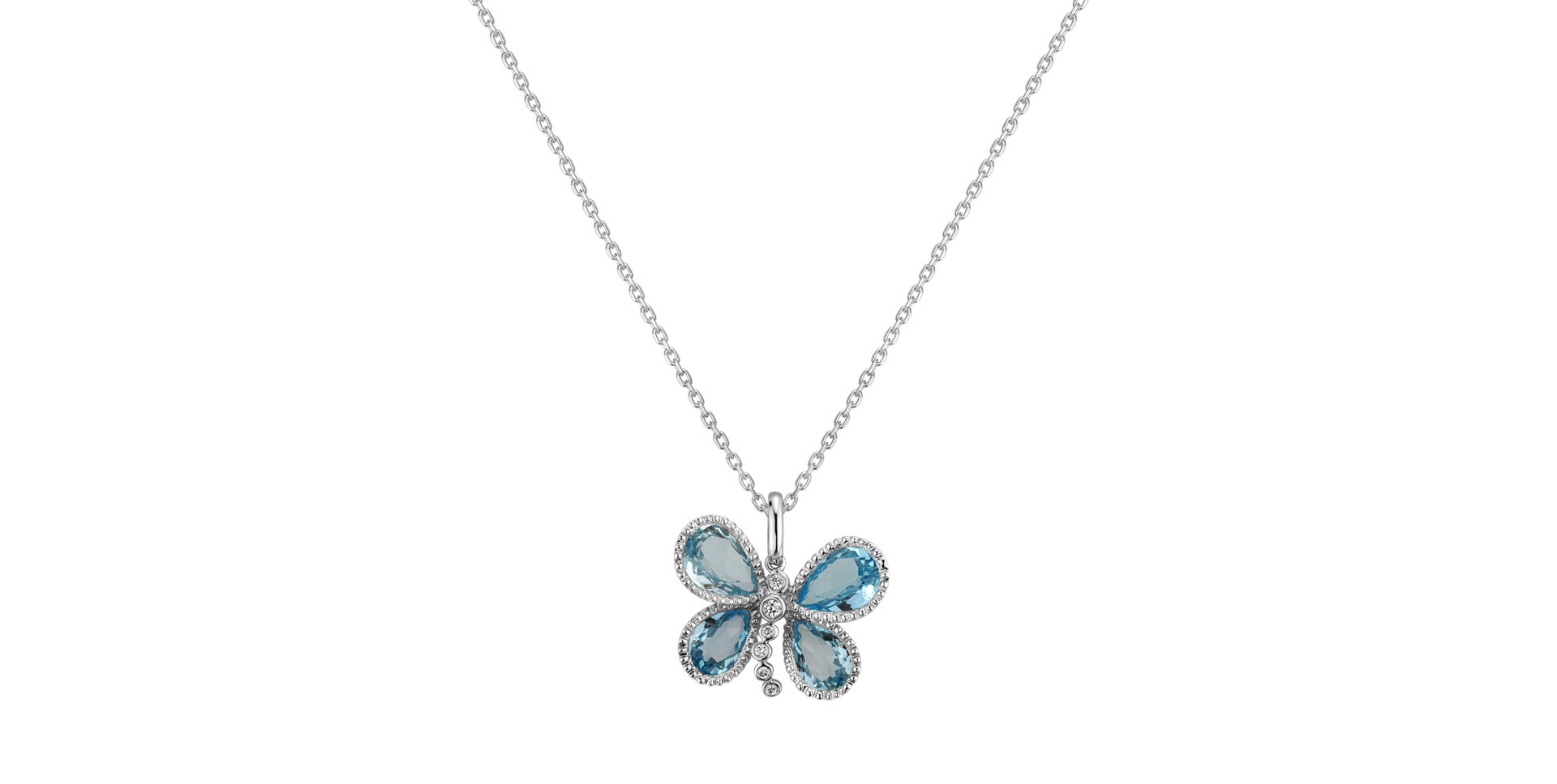 Diamond pendant with Topaz Timeless Papillon