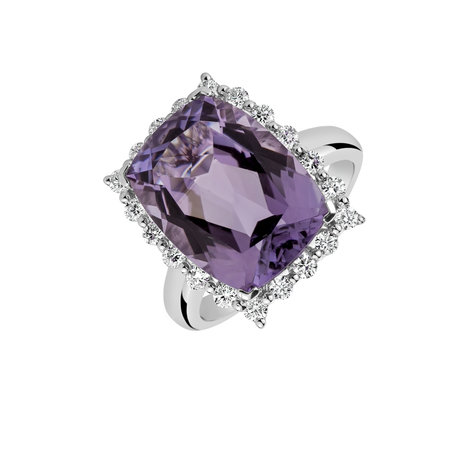 Diamond rings with Amethyst Justin