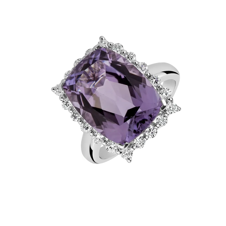Diamond rings with Amethyst Justin