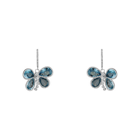 Diamond earrings and Topaz Fabien