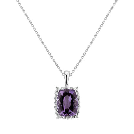Diamond pendant with Amethyst Abdon
