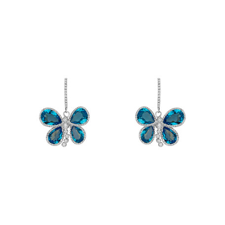 Diamond earrings and Topaz Fabien