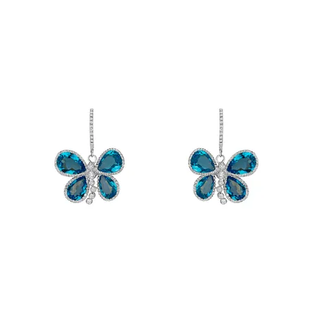 Diamond earrings and Topaz Fabien